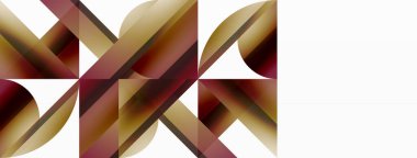 Canlı eğimli üçgenler ve beyaz üzerinde daireler. Dijital tasarımlar, sunumlar, web sitesi afişleri, sosyal medya paylaşımları için şekillerin büyüleyici birleşimi