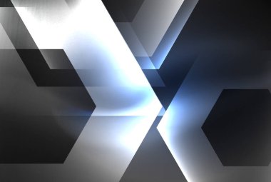 Arrow altıgen neon ışığı arka planı parlatır. Duvar kağıdı, bayrak, arkaplan, kart, kitap illüstrasyonu için vektör illüstrasyonu, iniş sayfası