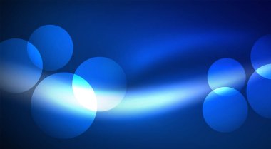 Parlak Işık Neon Baloncuk Çemberleri. Duvar kağıdı, bayrak, arkaplan, kart, kitap illüstrasyonu için vektör illüstrasyonu, iniş sayfası