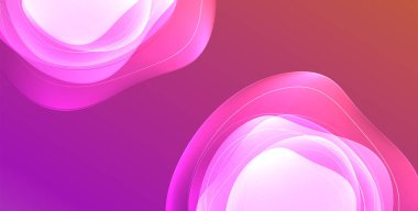 Parlak efektli, şeffaf, akışkan sıvı şekilleri geometrik arka plan. Dalgalı çizgiler yuvarlak. Duvar kağıdı, bayrak, arkaplan, kart, kitap illüstrasyonu için vektör illüstrasyonu, iniş sayfası