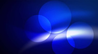 Parlak Işık Neon Baloncuk Çemberleri. Duvar kağıdı, bayrak, arkaplan, kart, kitap illüstrasyonu için vektör illüstrasyonu, iniş sayfası