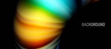 Siyah üzerine gökkuşağı renk dalgası çizgileri. Posterler, kapaklar, afişler, broşürler, web siteleri için tekno veya iş soyut arka plan