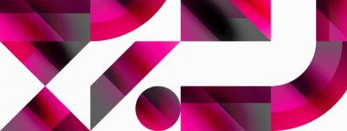 Parlak daire, kare, üçgen minimalist geometrik arkaplanı şekillendirir. Gösterişli, çağdaş tasarım dijital tasarımlar, sunumlar, web sitesi afişleri, sosyal medya paylaşımları için biraz sofistike