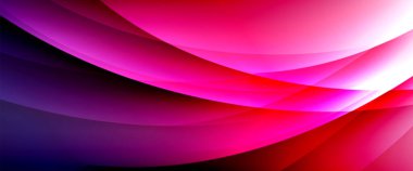 Değişken renk arkaplanındaki dinamik dalgalar. Duvar kağıdı, bayrak, arkaplan, kart, kitap illüstrasyonu için vektör illüstrasyonu, iniş sayfası