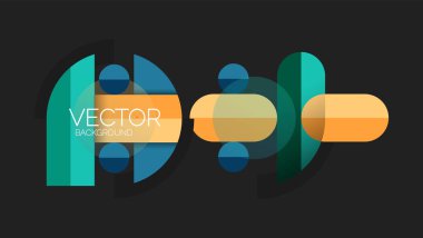 Soyut arkaplan, geometrik asgari yuvarlak şekiller ve dairelerin bileşimi
