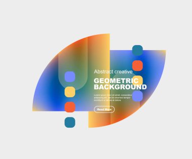 Yuvarlak üçgen ve yuvarlak kare geometrik arkaplan