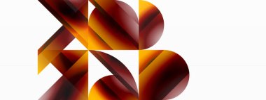 Beyaz zemin üzerinde canlı renk üçgenleri ve daireler dijital tasarımlar, sunumlar, web sitesi afişleri, sosyal medya paylaşımları için büyüleyici ve uyumlu bir kompozisyon oluşturmak için iç içe geçmiştir.