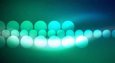 Parlak Işık Neon Baloncuk Çemberleri. Duvar kağıdı, bayrak, arkaplan, kart, kitap illüstrasyonu için vektör illüstrasyonu, iniş sayfası