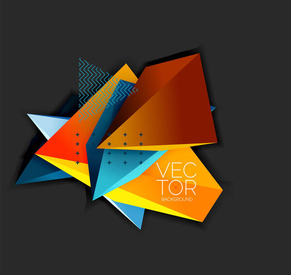 Vector 3d triangles geometric abstract background