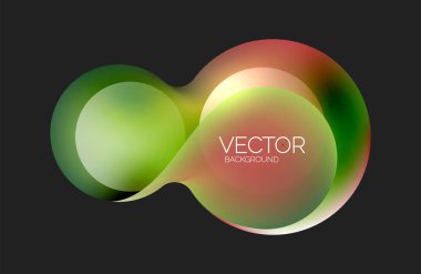 Güzel yuvarlak şekiller ve soyut çemberler. Sıvı renk kabarcığı bileşimi