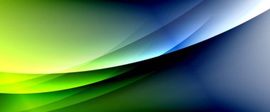 Değişken renk arkaplanındaki dinamik dalgalar. Duvar kağıdı, bayrak, arkaplan, kart, kitap illüstrasyonu için vektör illüstrasyonu, iniş sayfası