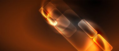 Metin veya ürün sunumu için neon cam şekilleri geometrik arkaplan. Duvar kağıdı, bayrak, arkaplan, kart, kitap illüstrasyonu için vektör illüstrasyonu, iniş sayfası