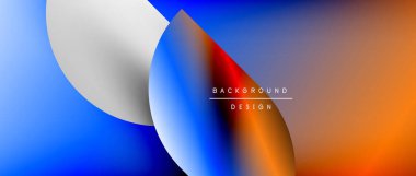 Daireler ve eğimli yuvarlak şekiller. Asgari soyut arkaplan, yuvarlak geometrik şekiller, temiz ve yapılandırılmış tasarım