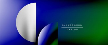 Posterler, kapaklar, afişler, broşürler, web siteleri için parlak renk çemberi ve yuvarlak element minimal geometrik soyut arkaplan