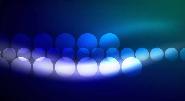 Glänzendes Licht Neon Blasenkreise Vektor Illustration Für Wallpaper Banner Hintergrund — Stockvektor