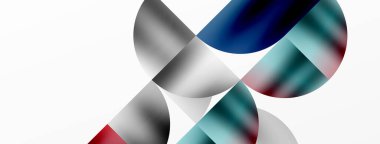 Metalik yuvarlak üçgenler içeren minimalist geometrik arkaplan, duvar kağıdı, pankart, arkaplan, iniş sayfası için temiz, metalik formlara vurgu yapan parlak ve modern görsel estetik sunuyor