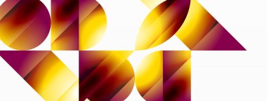 Minimalizm, gradyan cazibesiyle buluşur. Geometrik şekiller sakin bir arka planda birbirine dolanır. İnce renkler birleşir, dinamik bir tuval oluşturur, modern estetiğin kanıtıdır.