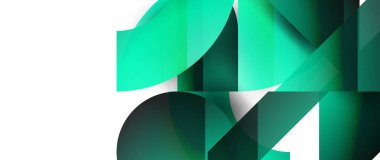 Büyüleyici vektör illüstrasyonu - geometrik, minimalist, soyut arkaplan duvar kağıdı, pankart, arkaplan, iniş sayfası, duvar sanatı, davetiye, baskılar, posterler için daireler ve üçgenlerle süslenmiş