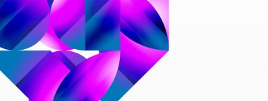 Minimalizm, gradyan cazibesiyle buluşur. Geometrik şekiller sakin bir arka planda birbirine dolanır. İnce renkler birleşir, dinamik bir tuval oluşturur, modern estetiğin kanıtıdır.