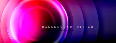 Çember çizgileri ve baloncuklar ışık ve gölge efektleriyle parlayan etki eğiminde. Işık, gölge ve derinliğin dinamik etkileşimi. Gelecekçi ve ritmik teknoloji tasarımı