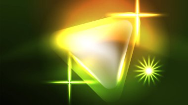Dijital Neon Soyut Arkaplan, Üçgenler ve Işıklar Geometrik Tasarım Şablonu