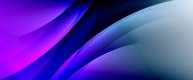 Değişken renk arkaplanındaki dinamik dalgalar. Duvar kağıdı, bayrak, arkaplan, kart, kitap illüstrasyonu için vektör illüstrasyonu, iniş sayfası