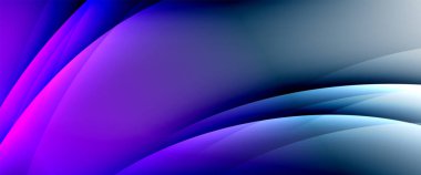 Değişken renk arkaplanındaki dinamik dalgalar. Duvar kağıdı, bayrak, arkaplan, kart, kitap illüstrasyonu için vektör illüstrasyonu, iniş sayfası