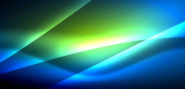 Neon ışıklarının ruhani parıltısında dinamik dalgalar. Hareket akışkanlığı ile neonun ışıl ışıl cazibesini birleştiren kavram, hem canlılığı hem de gelecekteki karmaşıklığı somutlaştıran büyüleyici arka plan.