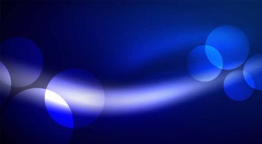 Parlak Işık Neon Baloncuk Çemberleri. Duvar kağıdı, bayrak, arkaplan, kart, kitap illüstrasyonu için vektör illüstrasyonu, iniş sayfası