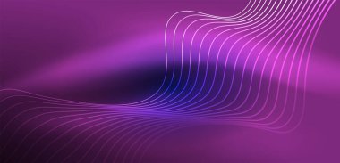 Soyut arkaplan neon dalgası. Duvar kağıdı, afiş, arkaplan, iniş sayfası, duvar resimleri, davetiyeler, posterler için yüksek teknoloji tasarımı