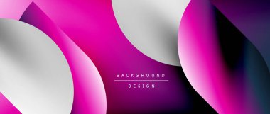 Posterler, kapaklar, afişler, broşürler, web siteleri için parlak renk çemberi ve yuvarlak element minimal geometrik soyut arkaplan