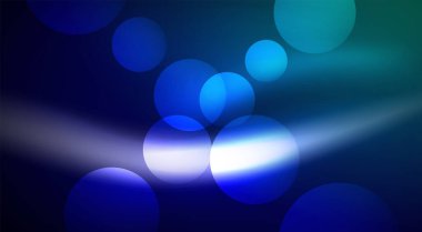 Parlak Işık Neon Baloncuk Çemberleri. Duvar kağıdı, bayrak, arkaplan, kart, kitap illüstrasyonu için vektör illüstrasyonu, iniş sayfası