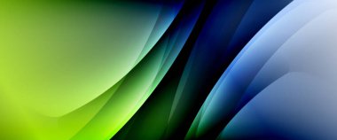 Değişken renk arkaplanındaki dinamik dalgalar. Duvar kağıdı, bayrak, arkaplan, kart, kitap illüstrasyonu için vektör illüstrasyonu, iniş sayfası