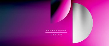 Posterler, kapaklar, afişler, broşürler, web siteleri için parlak renk çemberi ve yuvarlak element minimal geometrik soyut arkaplan