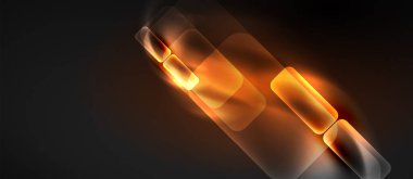 Metin veya ürün sunumu için neon cam şekilleri geometrik arkaplan. Duvar kağıdı, bayrak, arkaplan, kart, kitap illüstrasyonu için vektör illüstrasyonu, iniş sayfası