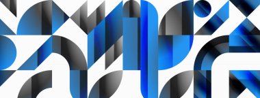 Dijital tasarımlar, sunumlar, web sitesi afişleri, sosyal medya paylaşımları için çok yönlülük ve görsel cazibe sağlayan, minimalist soyut tuval üzerinde geometrik biçimlerin Amalgamatasyonu