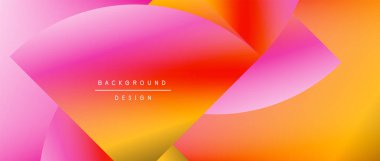 Posterler, kapaklar, afişler, broşürler, web siteleri için parlak renk çemberi ve yuvarlak element minimal geometrik soyut arkaplan