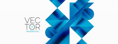 Kareli, üçgenli, daireli geometrik arkaplan. Şekiller uyumlu bir şekilde etkileşir, dijital tasarımlar, sunumlar, web sitesi afişleri, sosyal medya iletileri için görsel olarak çarpıcı bir tasarım oluşturur