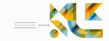 Kareli, üçgenli, daireli geometrik arkaplan. Şekiller uyumlu bir şekilde etkileşir, dijital tasarımlar, sunumlar, web sitesi afişleri, sosyal medya iletileri için görsel olarak çarpıcı bir tasarım oluşturur