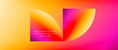 Posterler, kapaklar, afişler, broşürler, web siteleri için parlak renk çemberi ve yuvarlak element minimal geometrik soyut arkaplan