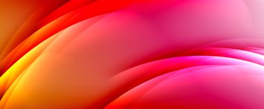 Değişken renk arkaplanındaki dinamik dalgalar. Duvar kağıdı, bayrak, arkaplan, kart, kitap illüstrasyonu için vektör illüstrasyonu, iniş sayfası