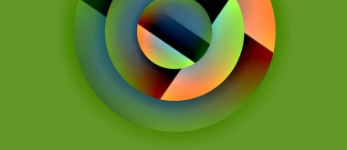 Parlak metal parlayan daireler geometrik arka plan. Asgari soyut kompozisyon. Duvar kağıdı, bayrak, arkaplan, kart, kitap illüstrasyonu için vektör illüstrasyonu, iniş sayfası