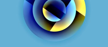 Parlak metal parlayan daireler geometrik arka plan. Asgari soyut kompozisyon. Duvar kağıdı, bayrak, arkaplan, kart, kitap illüstrasyonu için vektör illüstrasyonu, iniş sayfası