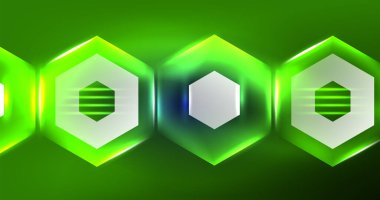 Soyut arkaplan neon altıgen vektör çizimi