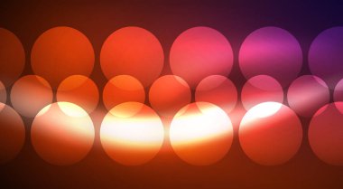 Parlak Işık Neon Baloncuk Çemberleri. Duvar kağıdı, bayrak, arkaplan, kart, kitap illüstrasyonu için vektör illüstrasyonu, iniş sayfası