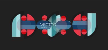 Soyut arkaplan, geometrik asgari yuvarlak şekiller ve dairelerin bileşimi