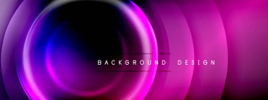 Çember çizgileri ve baloncuklar ışık ve gölge efektleriyle parlayan etki eğiminde. Işık, gölge ve derinliğin dinamik etkileşimi. Gelecekçi ve ritmik teknoloji tasarımı