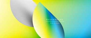 Posterler, kapaklar, afişler, broşürler, web siteleri için parlak renk çemberi ve yuvarlak element minimal geometrik soyut arkaplan