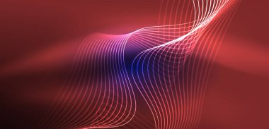 Soyut arkaplan neon dalgası. Duvar kağıdı, afiş, arkaplan, iniş sayfası, duvar resimleri, davetiyeler, posterler için yüksek teknoloji tasarımı