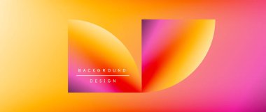 Posterler, kapaklar, afişler, broşürler, web siteleri için parlak renk çemberi ve yuvarlak element minimal geometrik soyut arkaplan